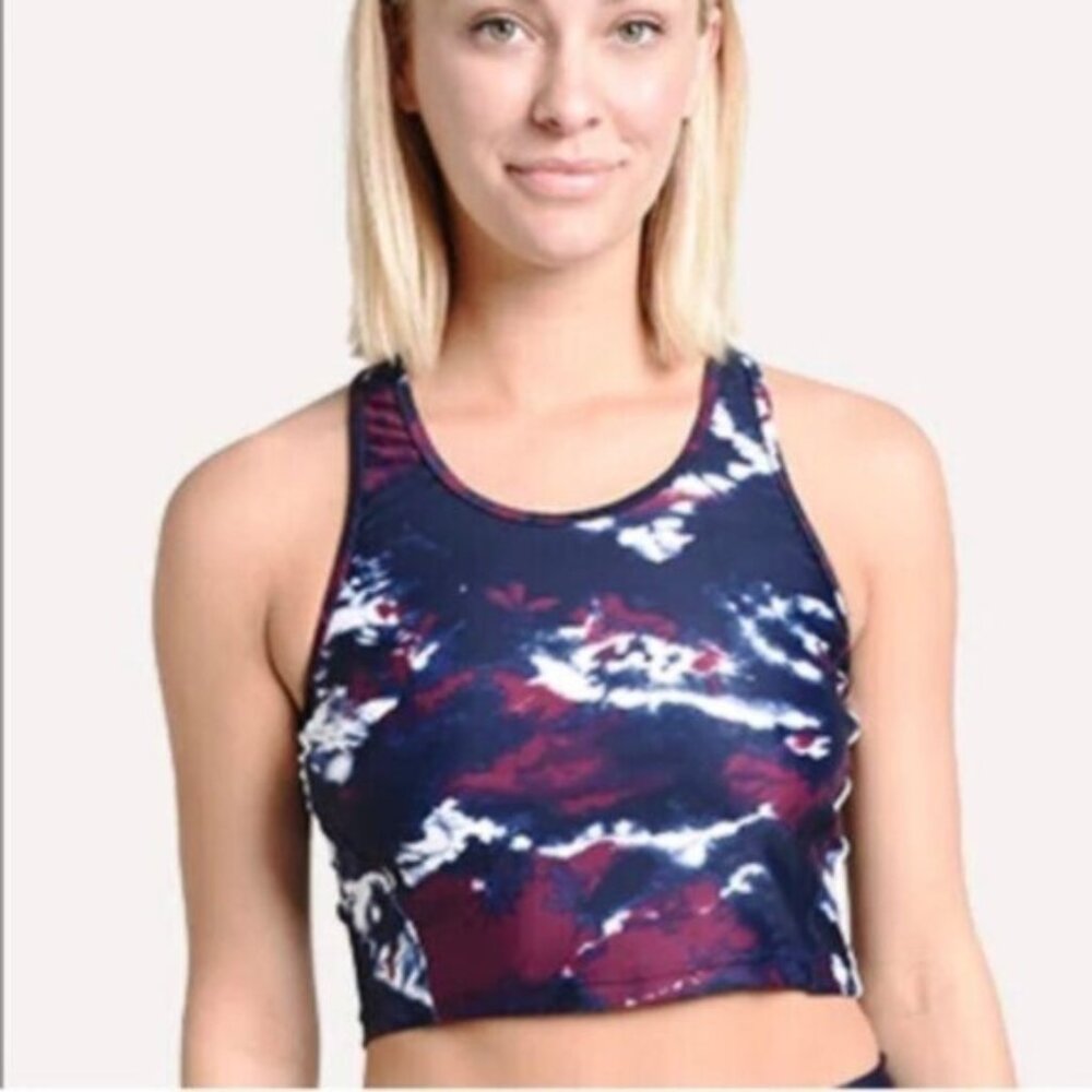 The Upside Women's Blue & Purple Royal Tie Dye Inge Cropped Tank Top Size 4